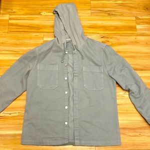 River Island Hooded Overshirt in grey  (Size: M)